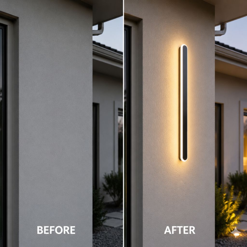 Rounded Edge Aluminium Outdoor Wall Light - Tegulane Global