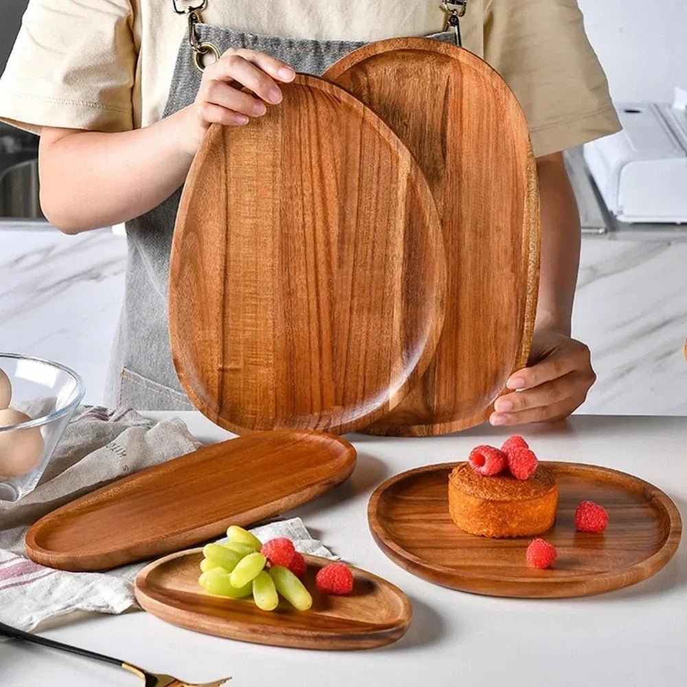 Royal Acacia Wood Serving Tray - Tegulane Global