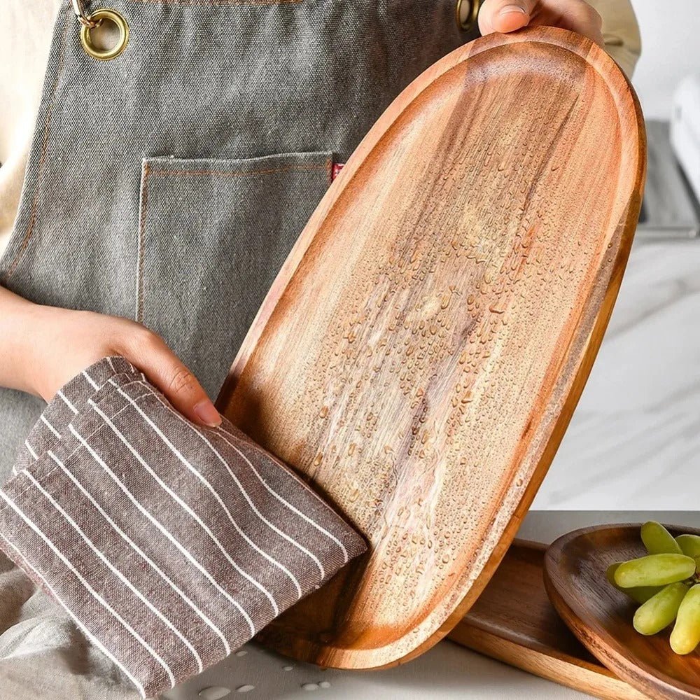 Royal Acacia Wood Serving Tray - Tegulane Global