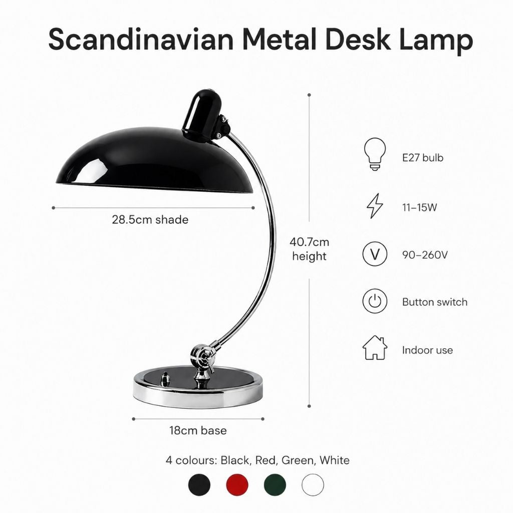Scandinavian Metal Desk Lamp - Tegulane Global