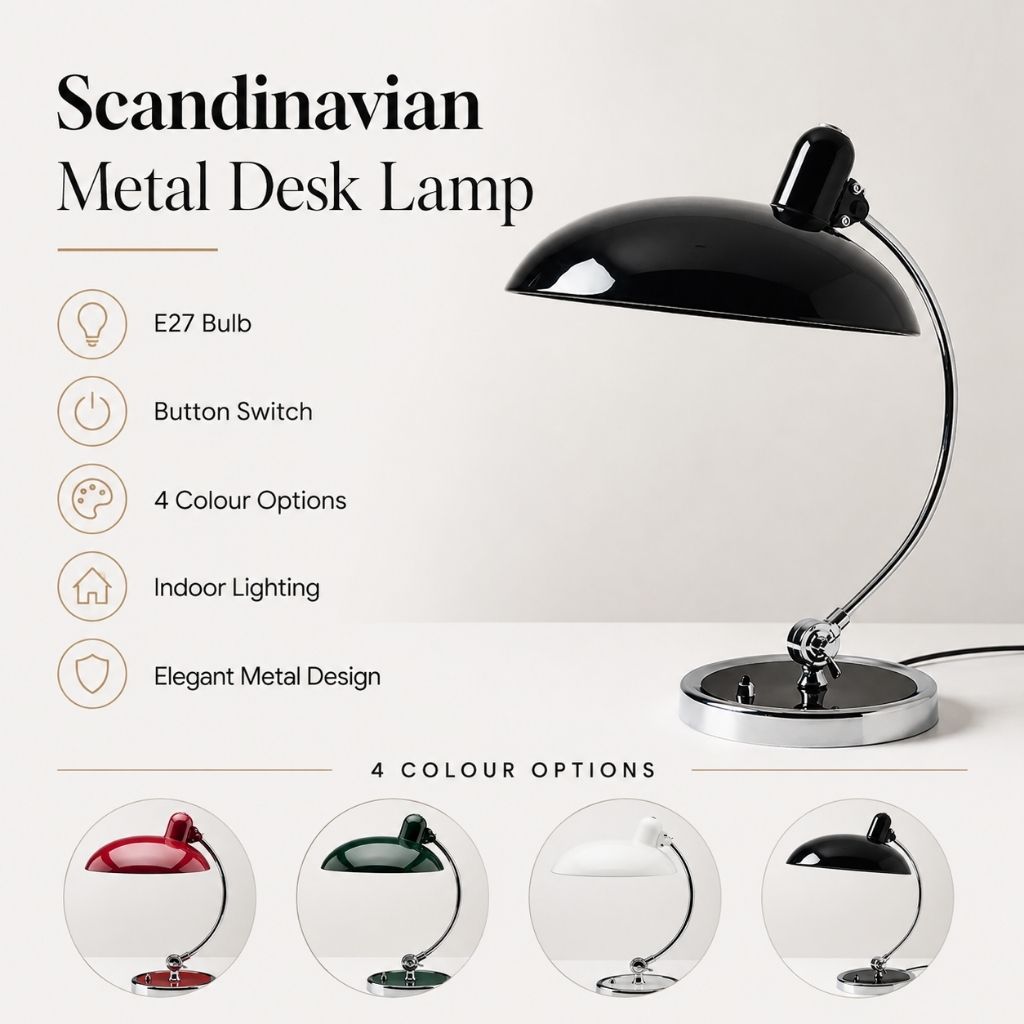 Scandinavian Metal Desk Lamp - Tegulane Global