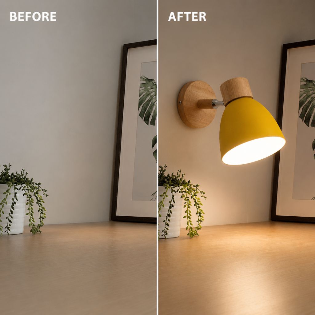 Scandinavian Wooden Wall Light Sconce - Tegulane Global