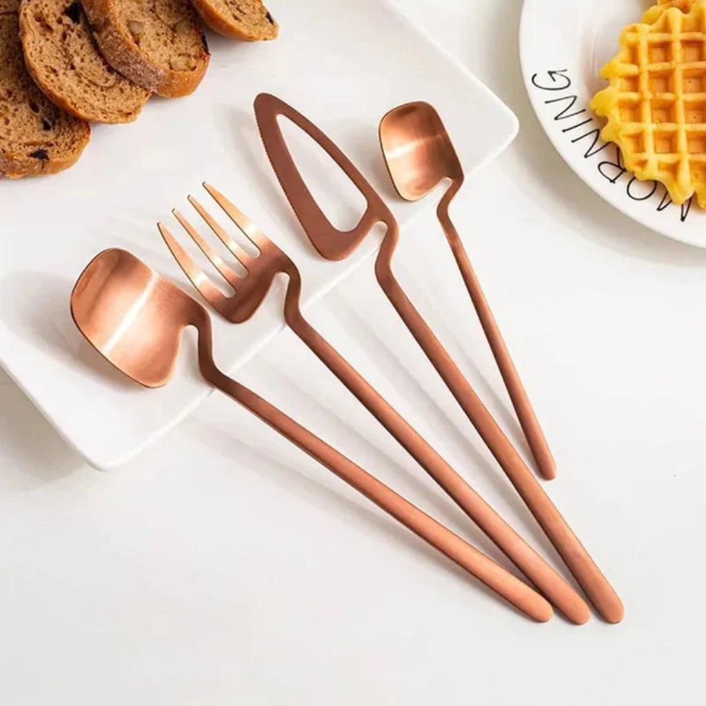 Skeleton Cutlery Set – Luxe Stainless Steel with Bold Contemporary Design - Tegulane Global