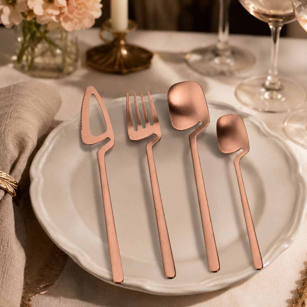 Skeleton Cutlery Set – Luxe Stainless Steel with Bold Contemporary Design - Tegulane Global