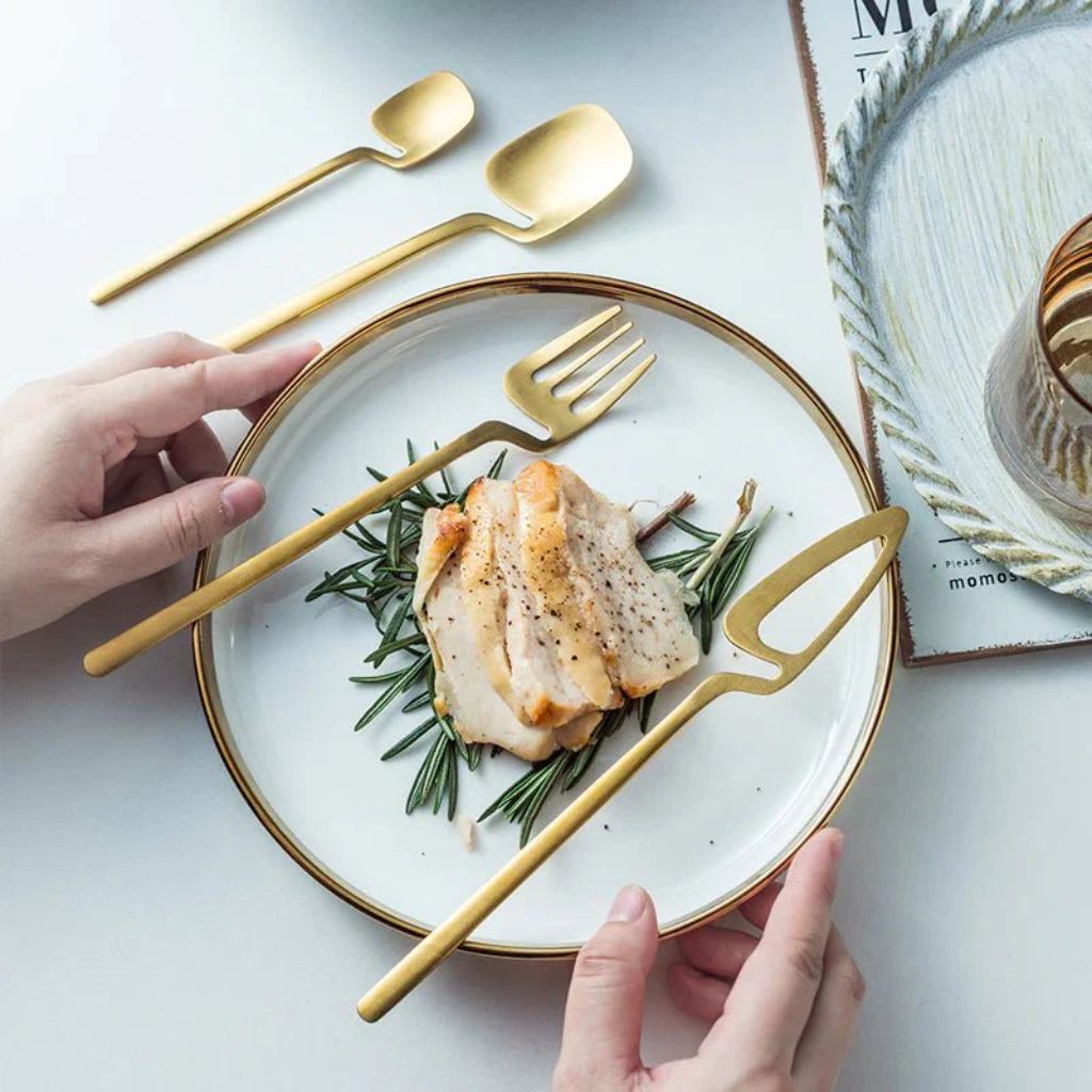 Skeleton Cutlery Set – Luxe Stainless Steel with Bold Contemporary Design - Tegulane Global