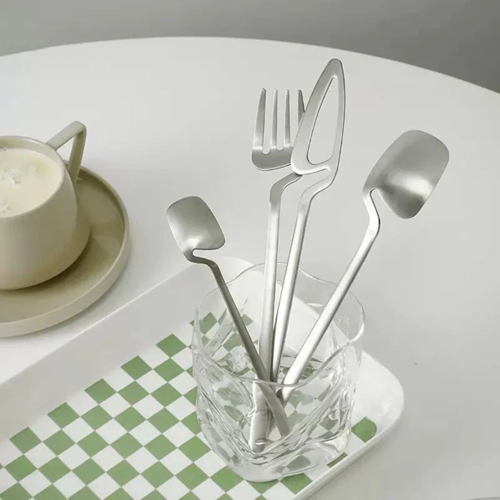 Skeleton Cutlery Set – Luxe Stainless Steel with Bold Contemporary Design - Tegulane Global