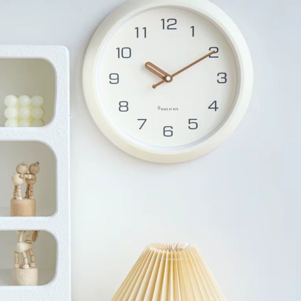 SoftOrb Scandinavian Cream Silent Wall Clock - Tegulane Global