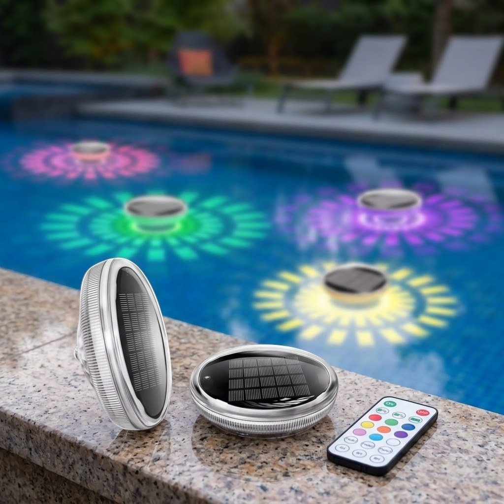 Solar Colorful LED Floating Pool Lights With Remote Control - Tegulane Global