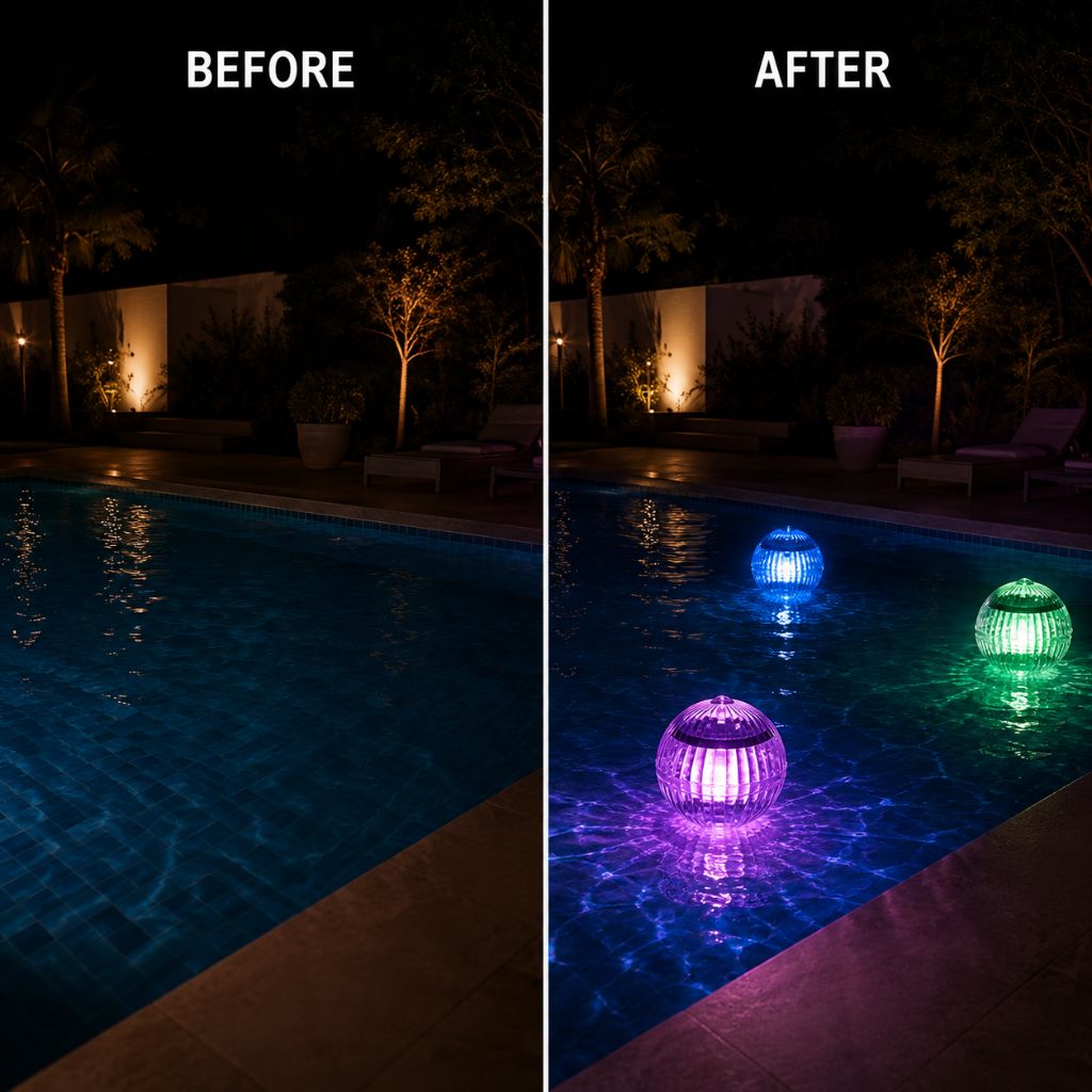 Solar Floating Pool Lights RGB Colour Changing - Waterproof LED Ball - Tegulane Global