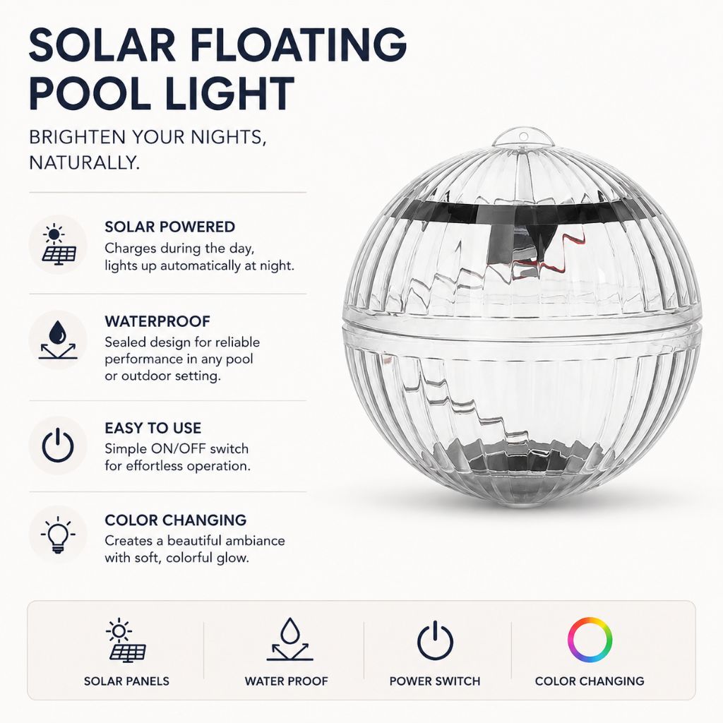 Solar Floating Pool Lights RGB Colour Changing - Waterproof LED Ball - Tegulane Global