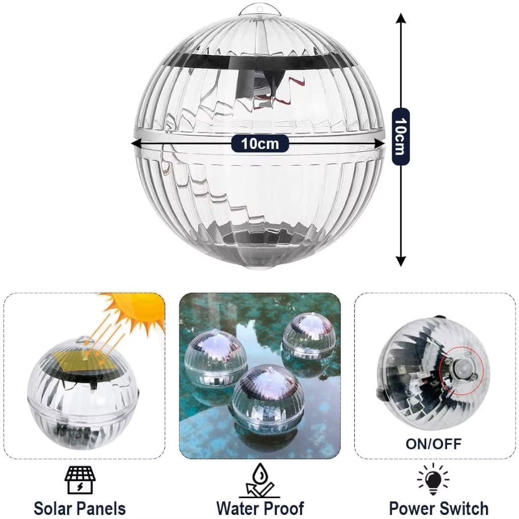 Solar Floating Pool Lights RGB Colour Changing - Waterproof LED Ball - Tegulane Global