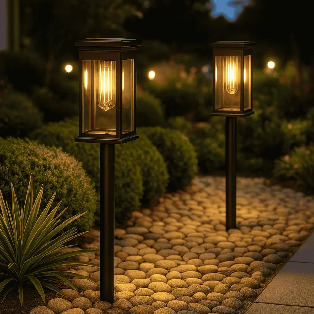 Solar Garden Pathway Post Light Weather-Resistant Set - Tegulane Global