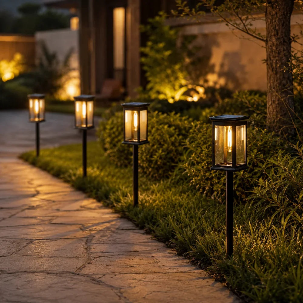Solar Garden Pathway Post Light Weather-Resistant Set - Tegulane Global