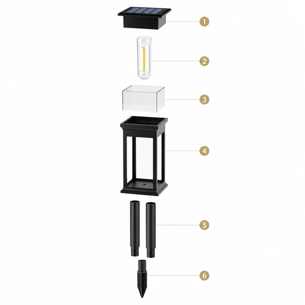 Solar Garden Pathway Post Light Weather-Resistant Set - Tegulane Global