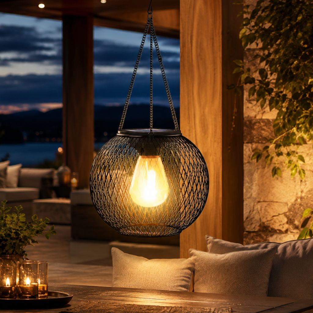 Solar Hanging Lantern Outdoor IP65 Waterproof Auto Sensor - Tegulane Global