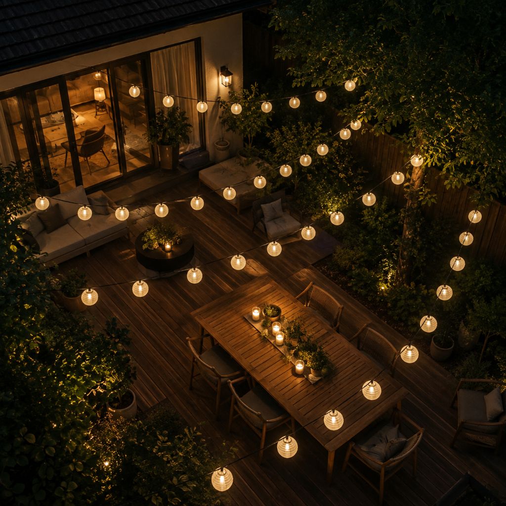 Solar Lantern String Lights IP65 Waterproof Outdoor Garden Patio Decor - Tegulane Global