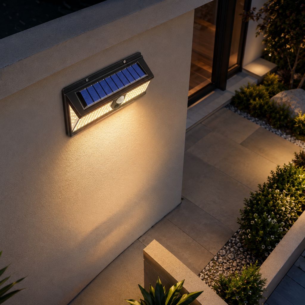 Solar Outdoor Wall Light LED PIR Motion Sensor IP65 - Tegulane Global