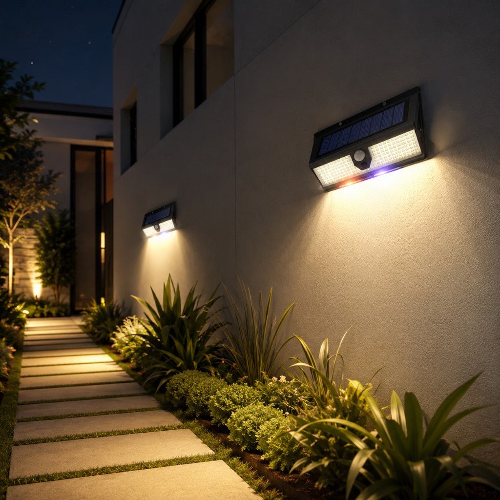 Solar Outdoor Wall Light LED PIR Motion Sensor IP65 - Tegulane Global