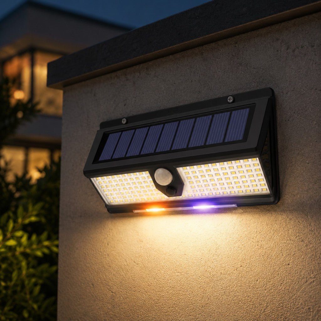 Solar Outdoor Wall Light LED PIR Motion Sensor IP65 - Tegulane Global