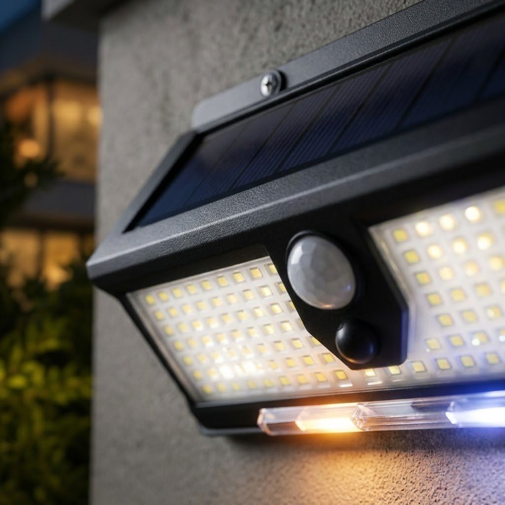Solar Outdoor Wall Light LED PIR Motion Sensor IP65 - Tegulane Global