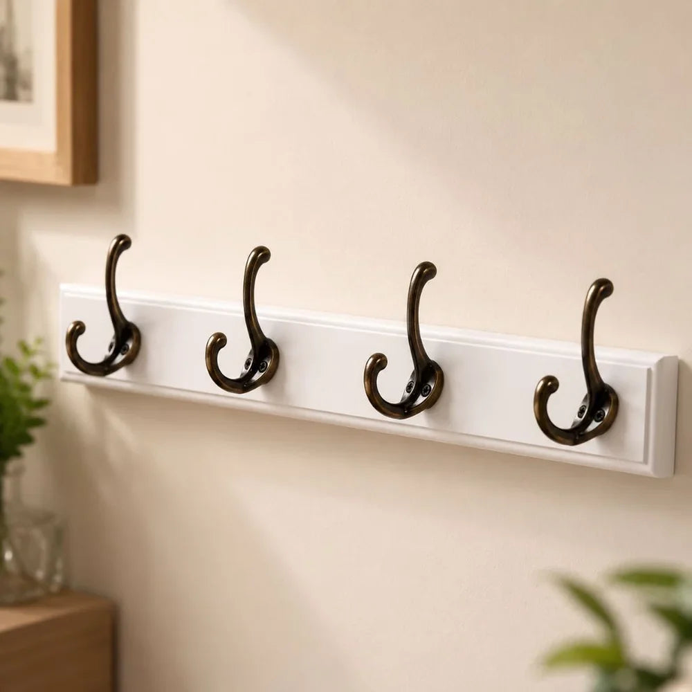 Solid Wood Wall Coats & Hats Rack with Hooks | Hallway Storage - Tegulane Global