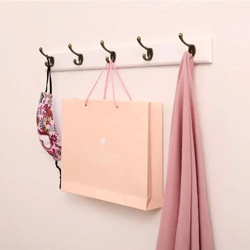 Solid Wood Wall Coats & Hats Rack with Hooks | Hallway Storage - Tegulane Global