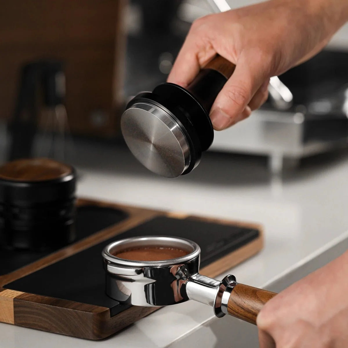 Spring Loaded MHW-3BOMBER Espresso Tamper - Tegulane Global