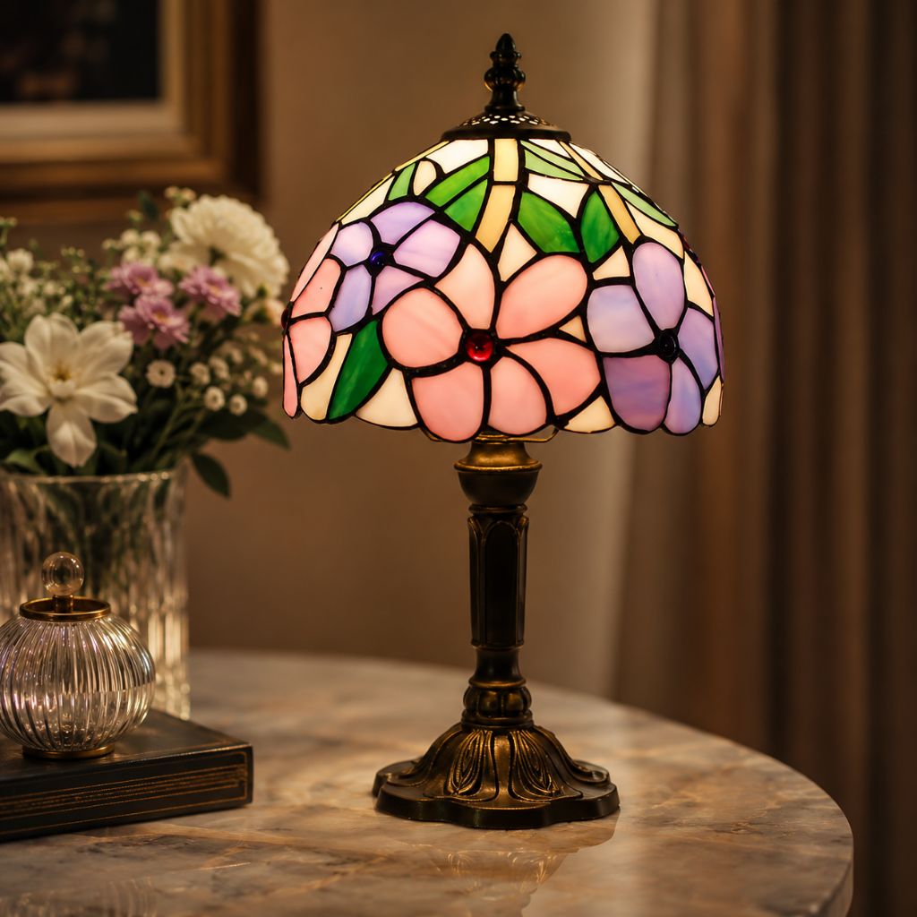 Stained Glass Colorful Desk Lamp - Tegulane Global
