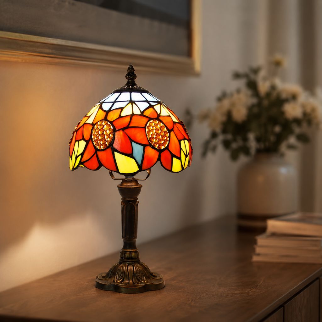 Stained Glass Colorful Desk Lamp - Tegulane Global