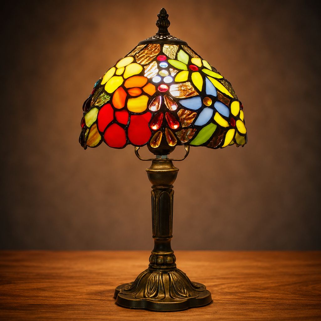 Stained Glass Colorful Desk Lamp - Tegulane Global