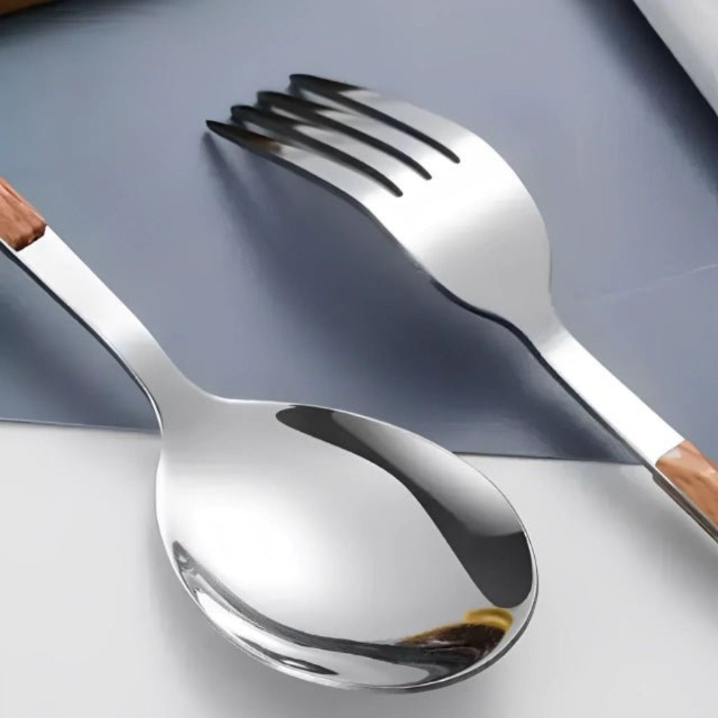 Stainless Steel Cutlery Set with Wood Handle - Tegulane Global