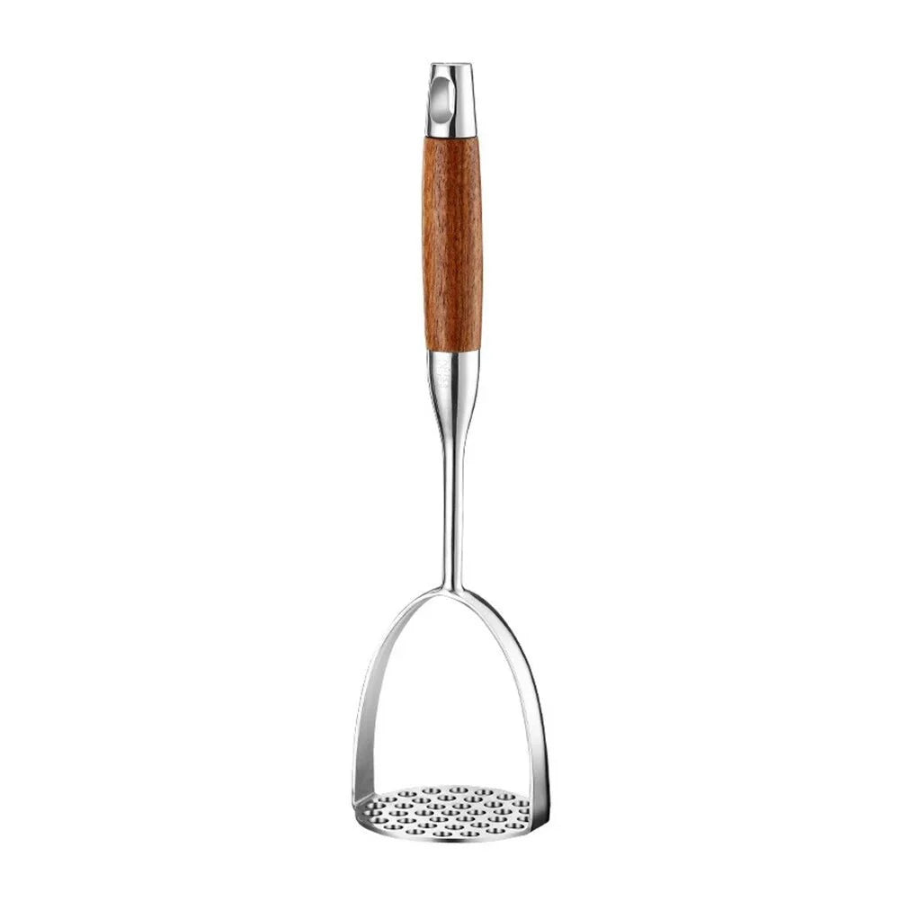 Stainless Steel Potato Masher with Wooden Handles - Tegulane Global