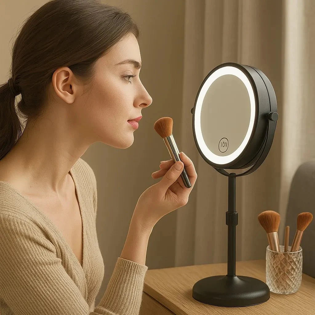 Standing LED Makeup Mirror for Bathroom - Tegulane Global