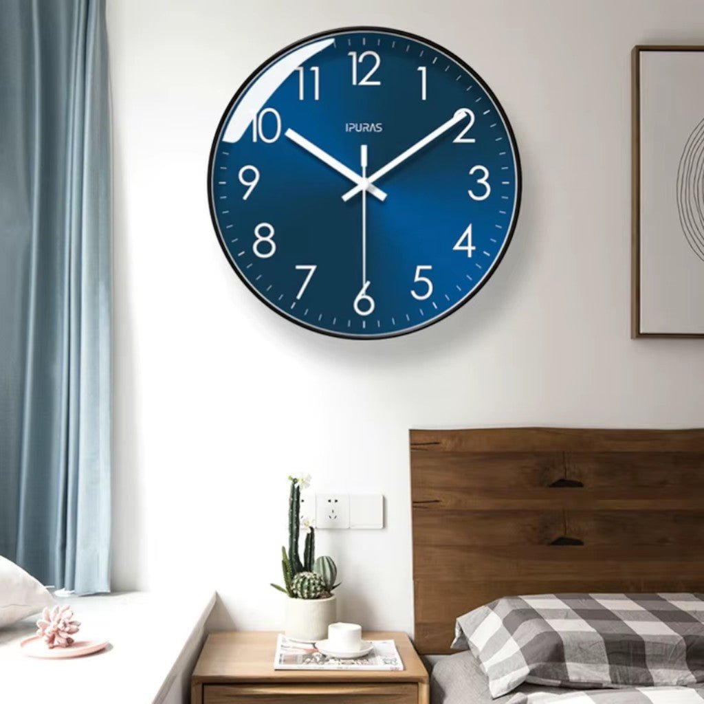 Stellar Blue Silent Quartz Modern Wall Clock - Tegulane Global