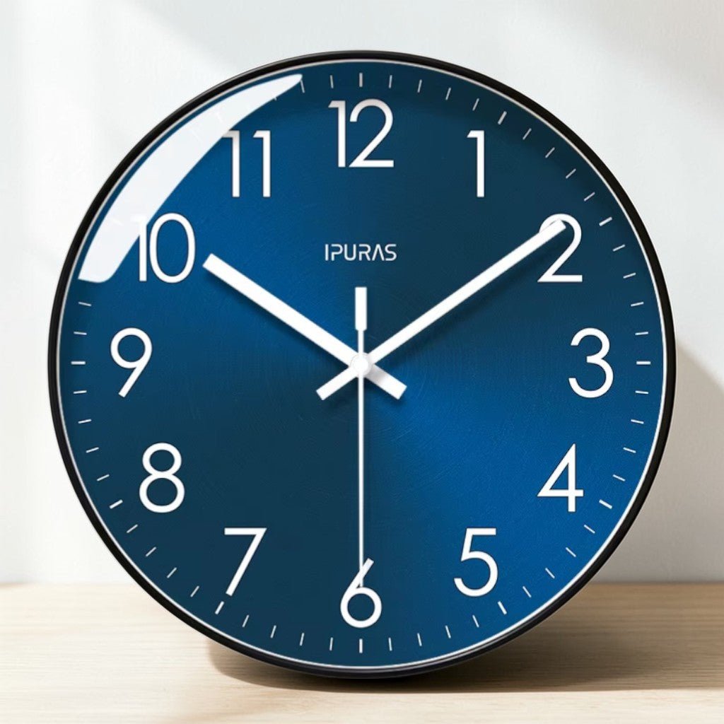 Stellar Blue Silent Quartz Modern Wall Clock - Tegulane Global
