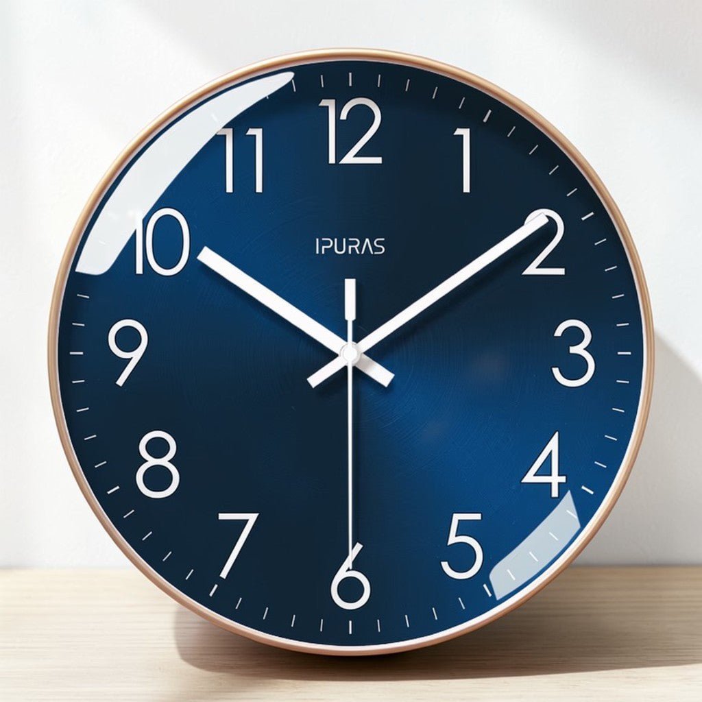 Stellar Blue Silent Quartz Modern Wall Clock - Tegulane Global