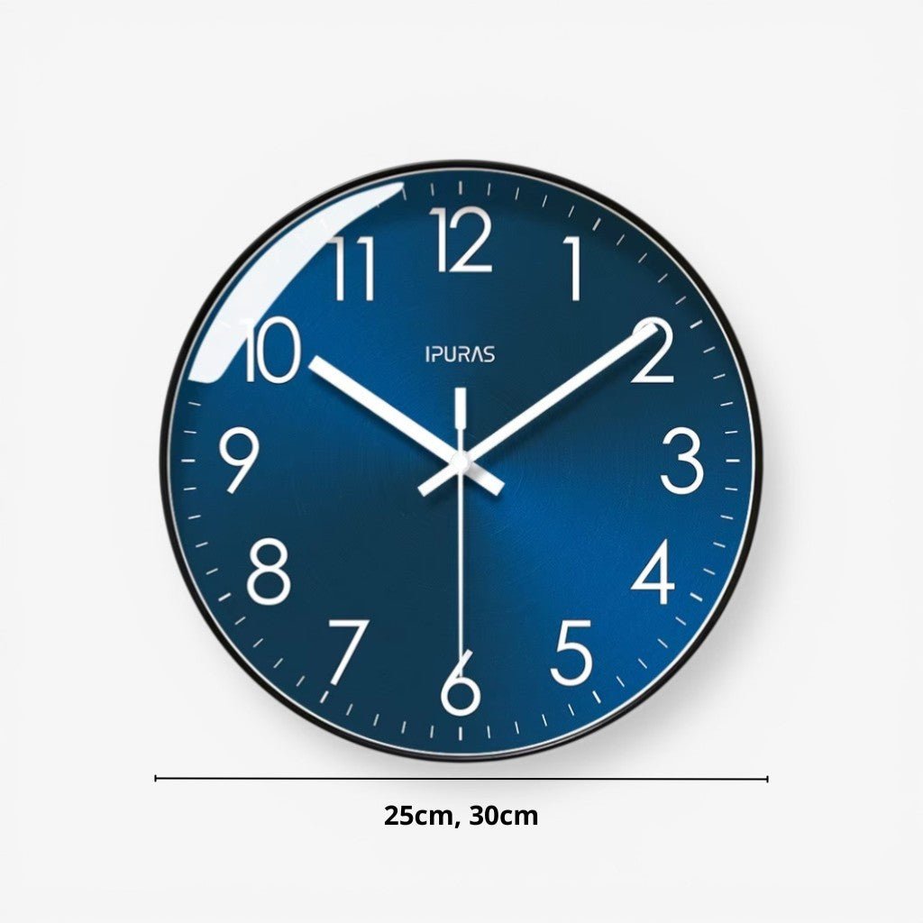 Stellar Blue Silent Quartz Modern Wall Clock - Tegulane Global
