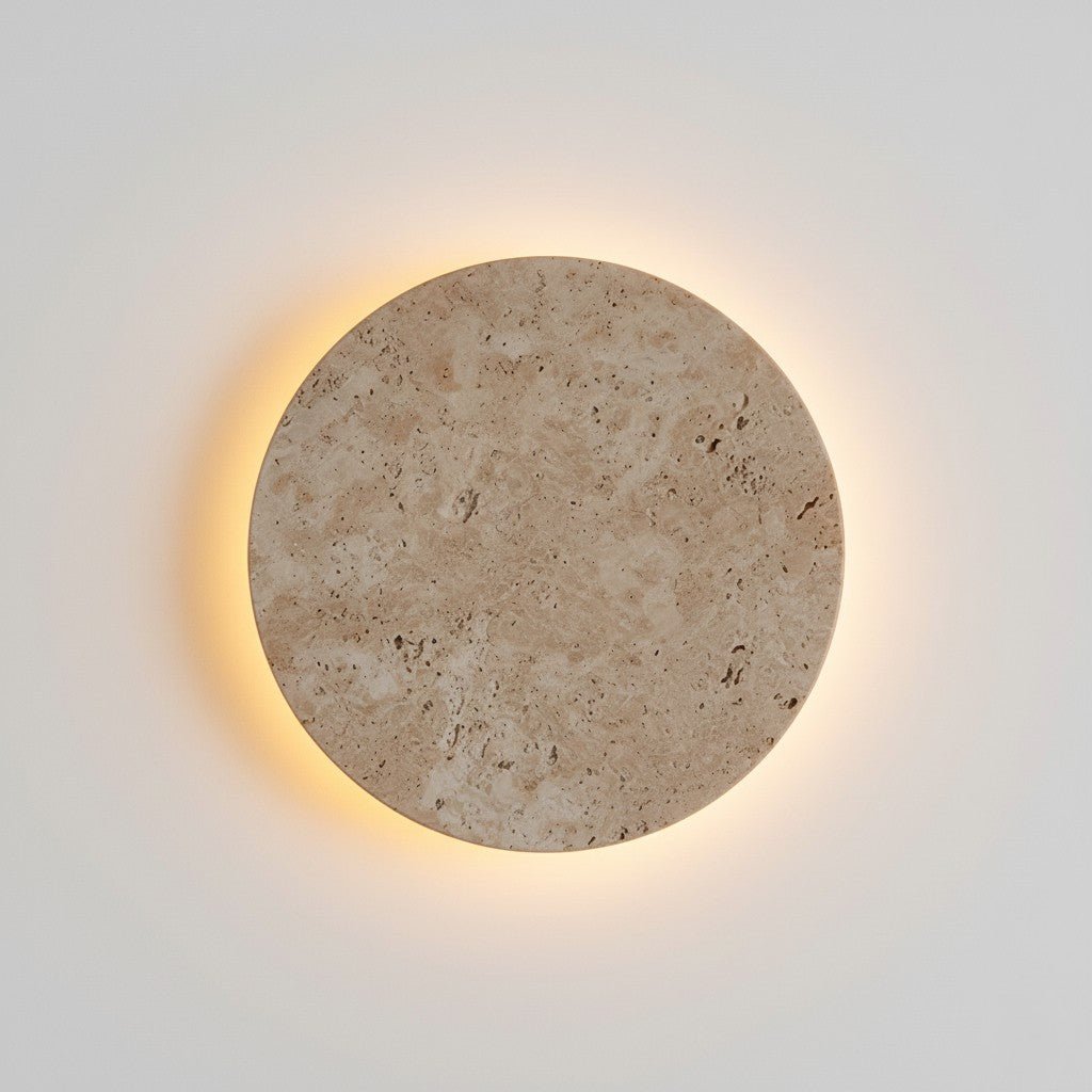 Stone-Inspired Round Wall Lamp - Tegulane Global