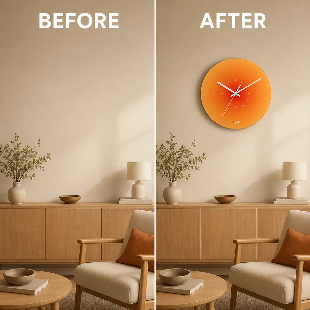 SunAura Sunset-Inspired Glass Wall Clock - Tegulane Global