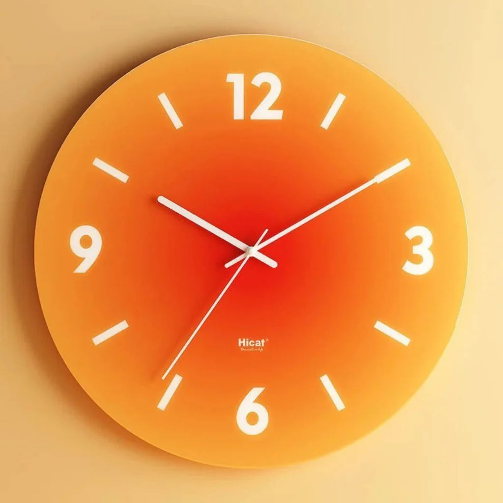 SunAura Sunset-Inspired Glass Wall Clock - Tegulane Global