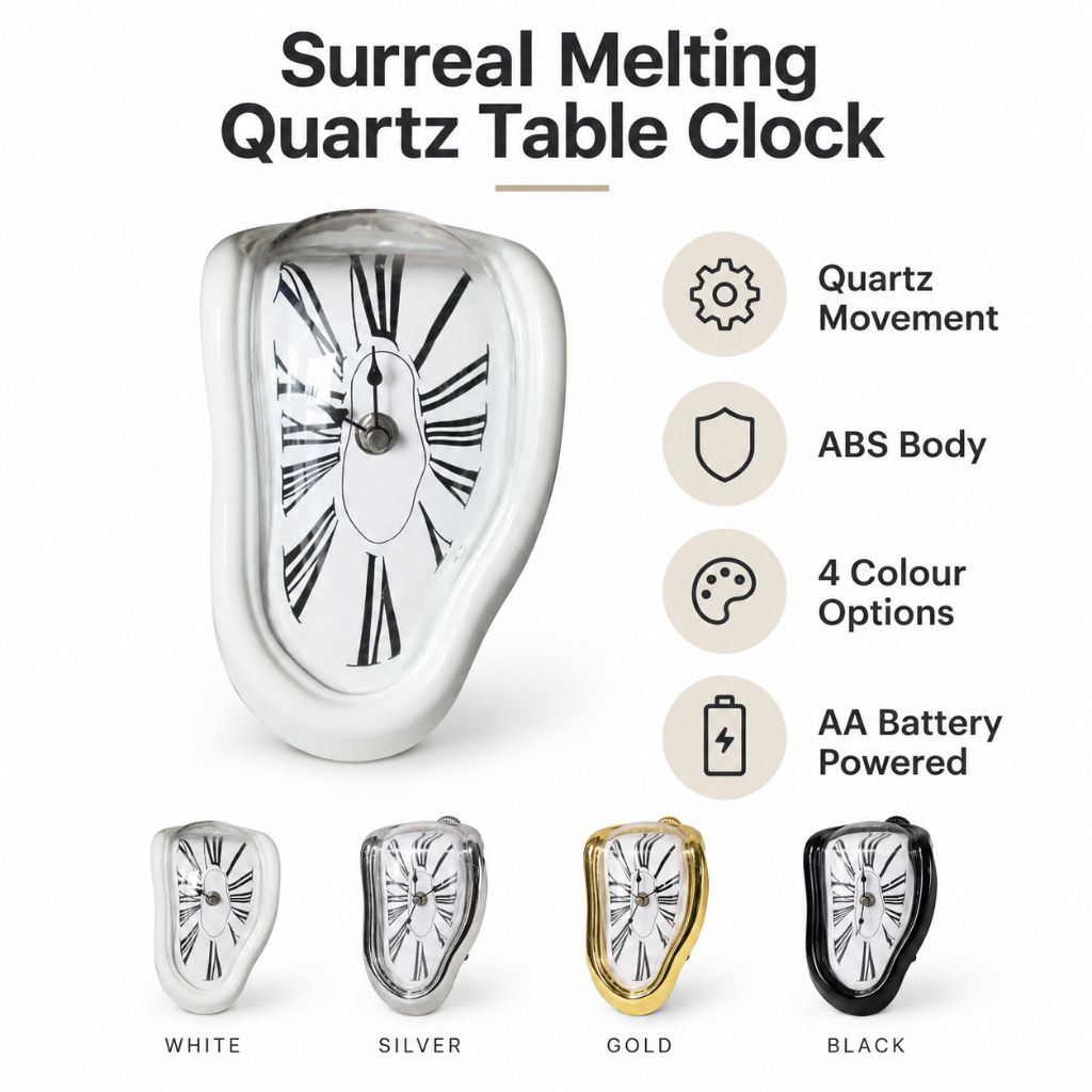 Surreal Melting Quartz Table Clock - Tegulane Global