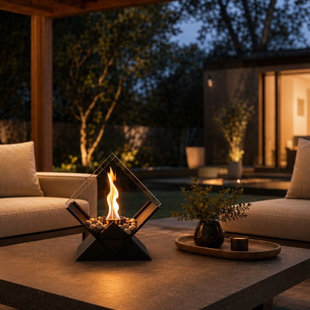 Tabletop Fire Pit Smoke-Free Nordic Glass - Tegulane Global