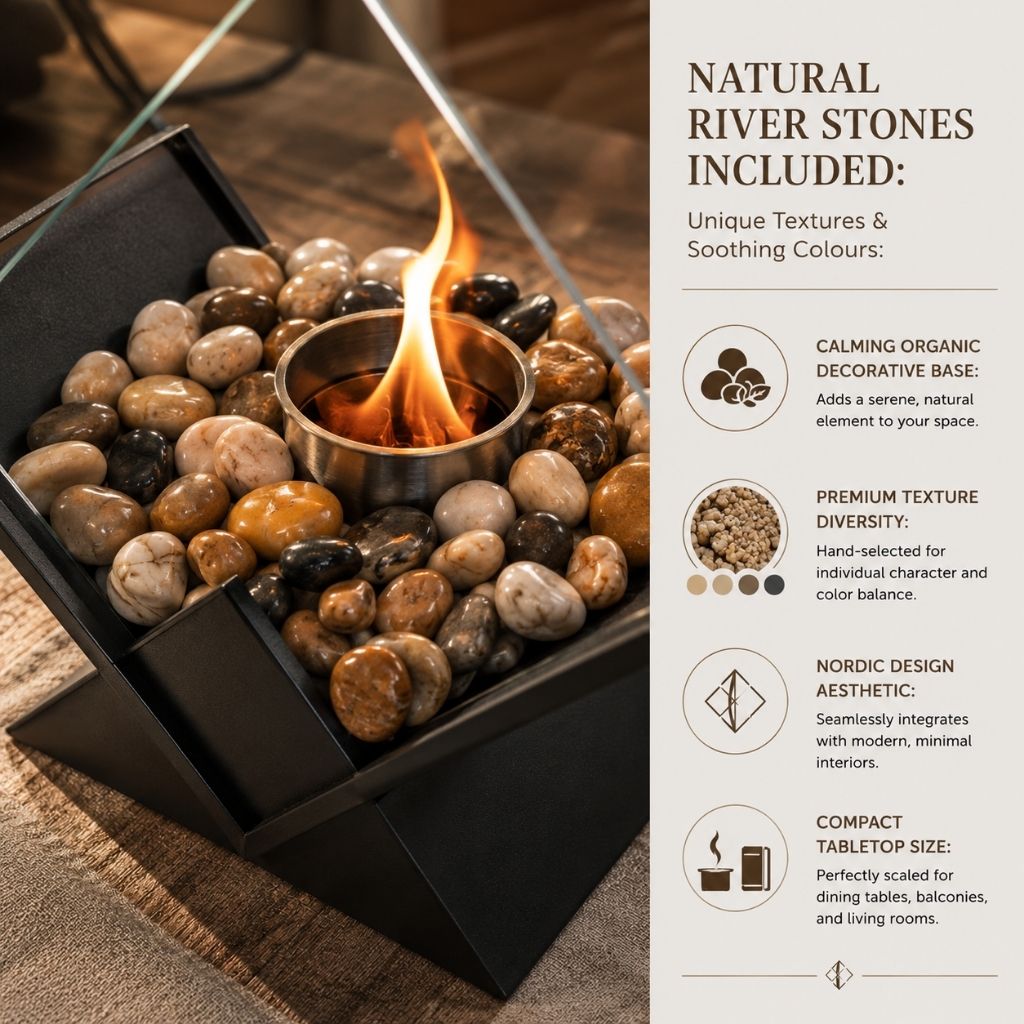 Tabletop Fire Pit Smoke-Free Nordic Glass - Tegulane Global