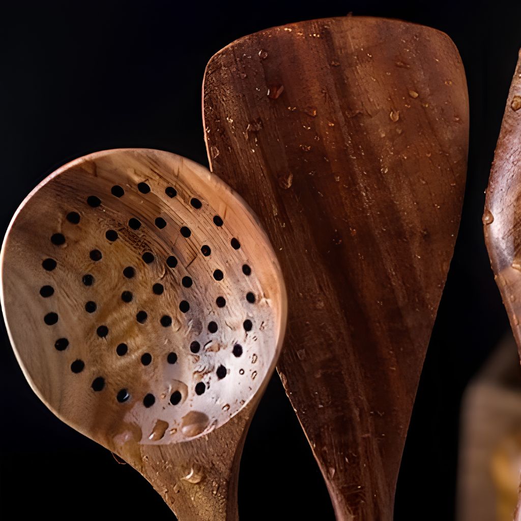 Teak Wooden Kitchen Utensils Set - Tegulane Global