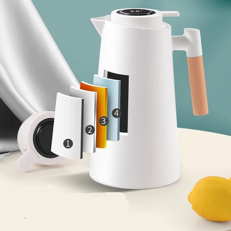 Thermal Jug with Temperature Display and Wooden Handle - Tegulane Global