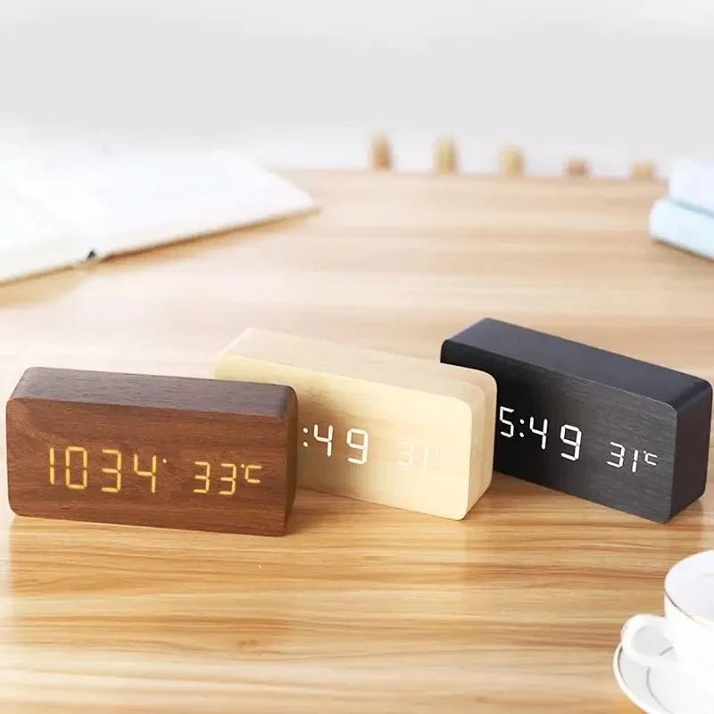 TimberTime - Natural Wooden LED Digital Alarm Clock - Tegulane Global