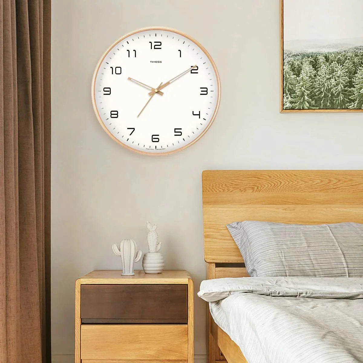 TimelessWood - Solid Wood Analog Wall Clock with Minimalist Design - Tegulane Global