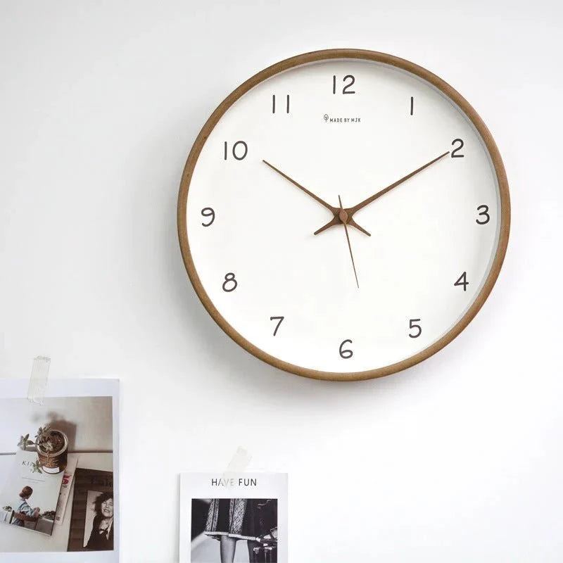 TimelessWood - Solid Wood Analog Wall Clock with Minimalist Design - Tegulane Global