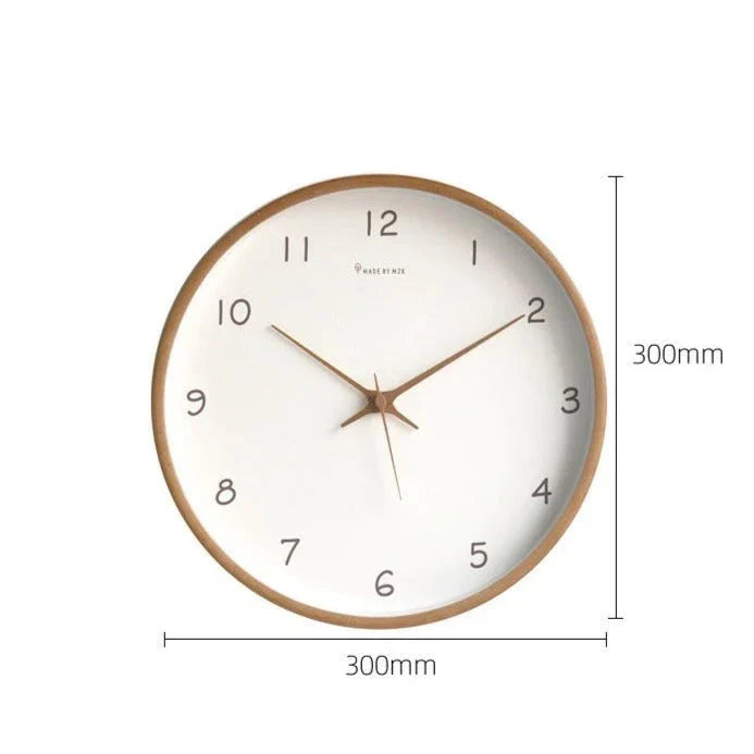 TimelessWood - Solid Wood Analog Wall Clock with Minimalist Design - Tegulane Global