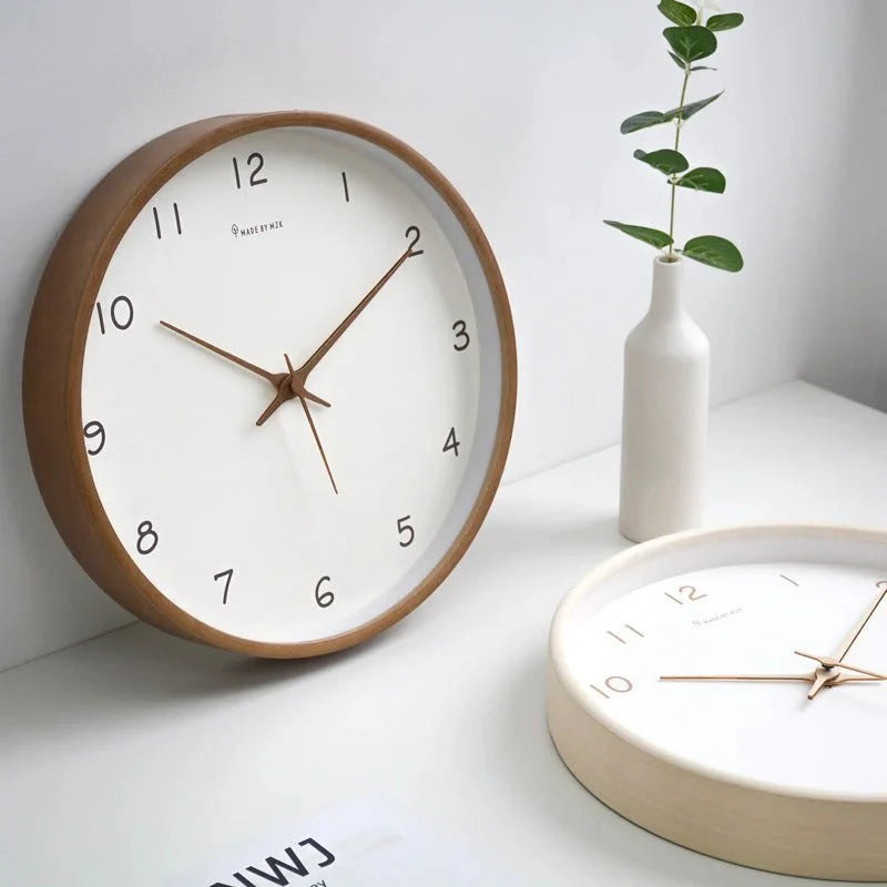TimelessWood - Solid Wood Analog Wall Clock with Minimalist Design - Tegulane Global